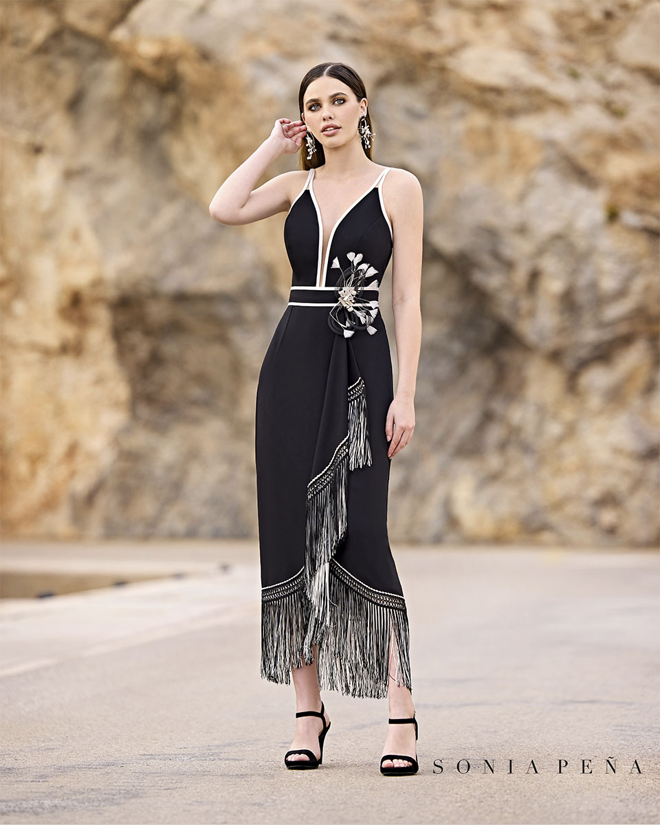 Conjunto Sonia Peña Flecos negro