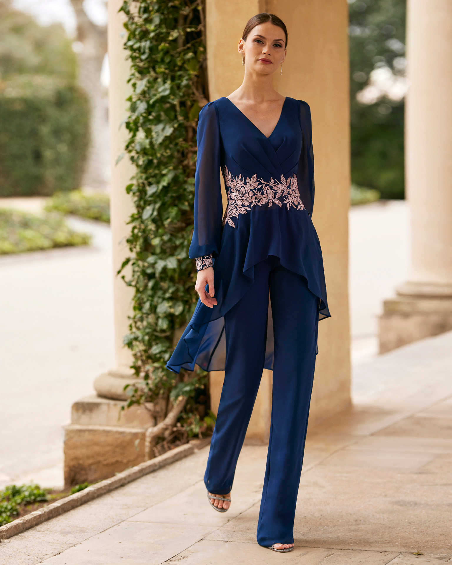 Conjunto de pantalón y blusa Couture-Club marino
