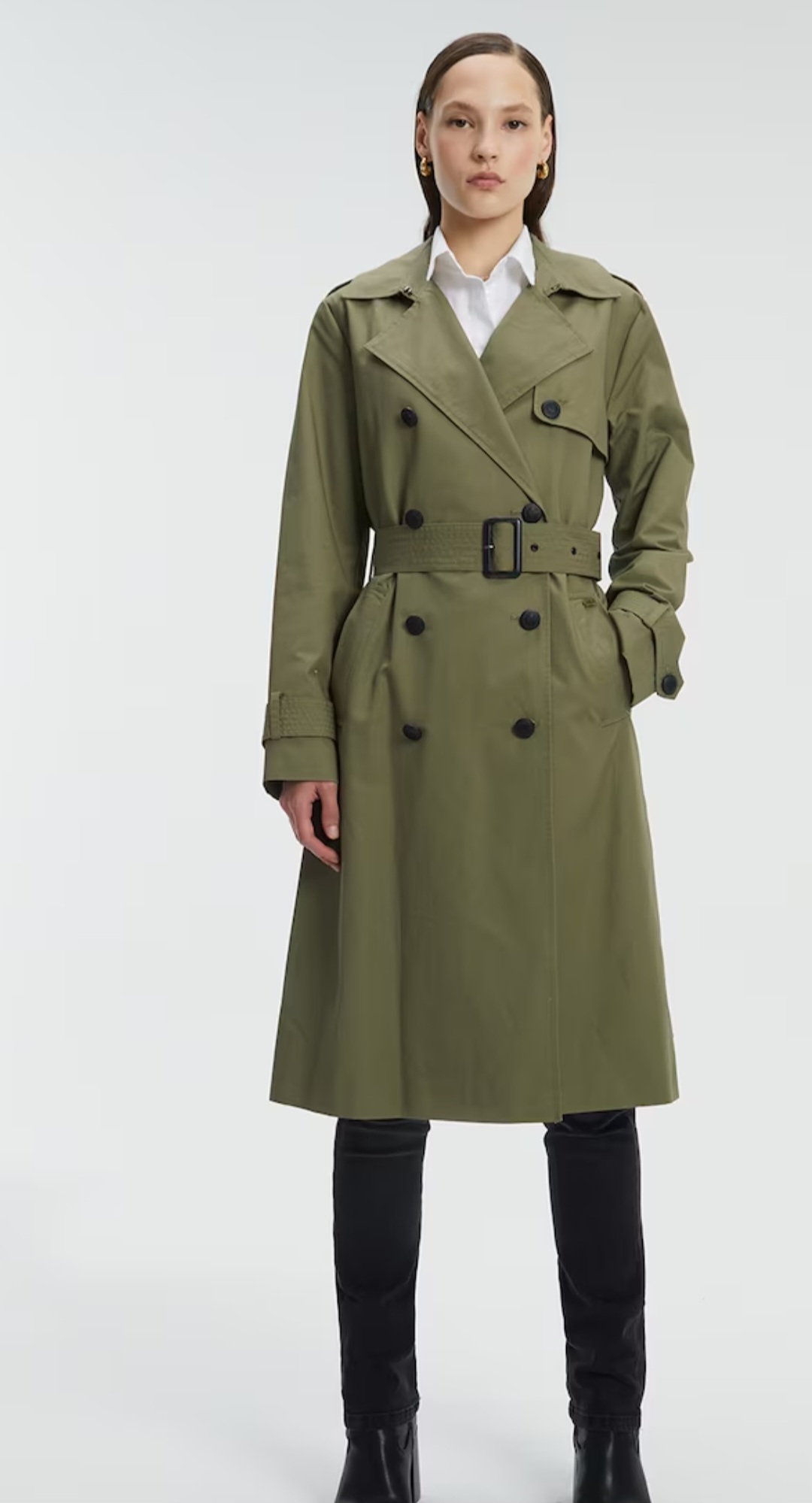 Gabardina larga Andam verde