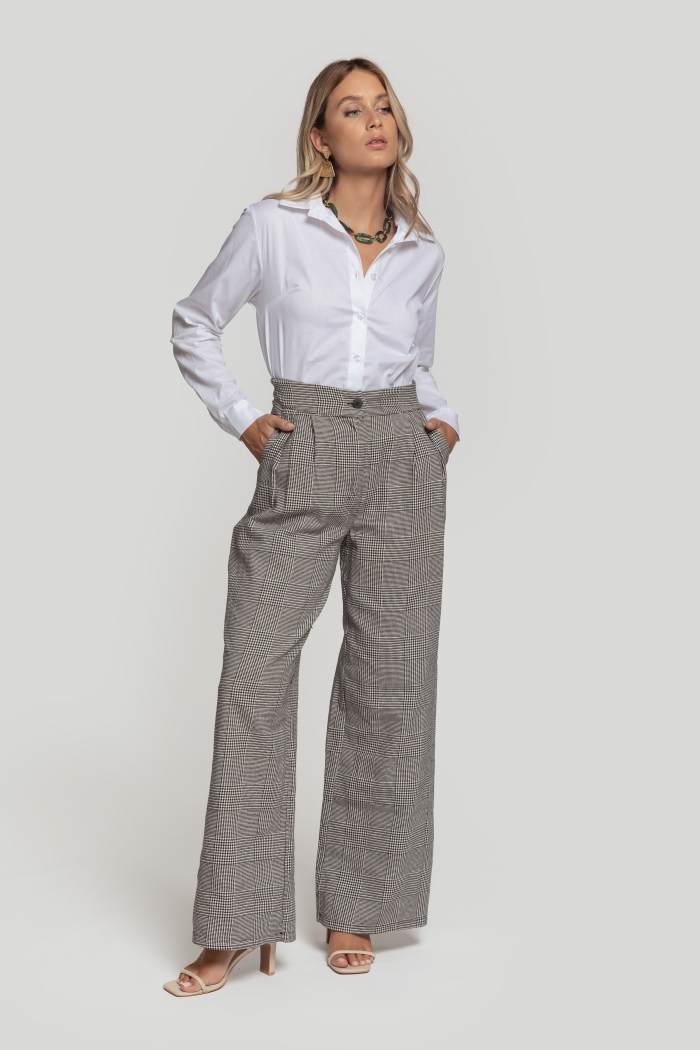 Pantalón armonías ancho de cuadros