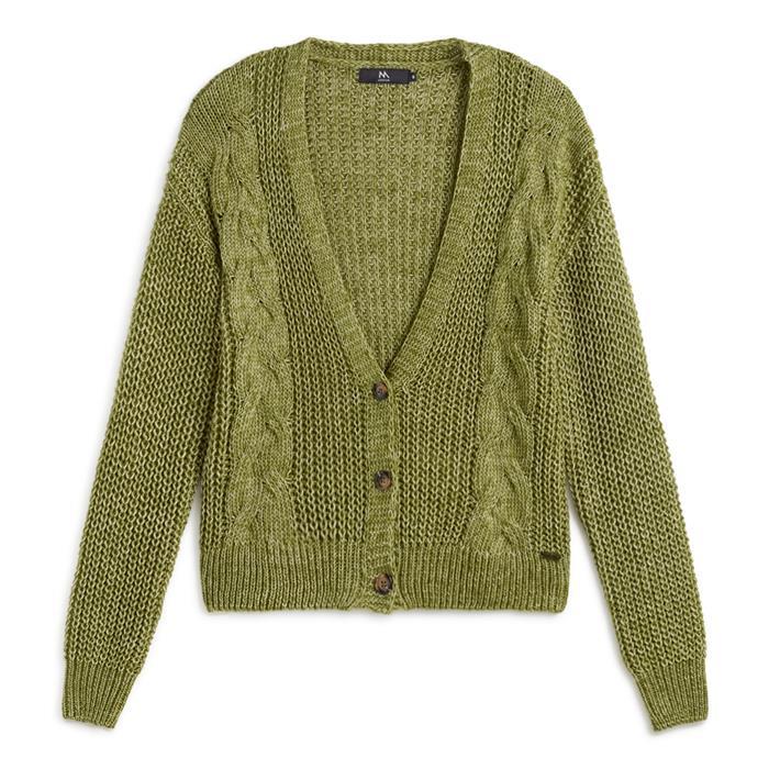 Chaqueta verde de punto Andam para mujer