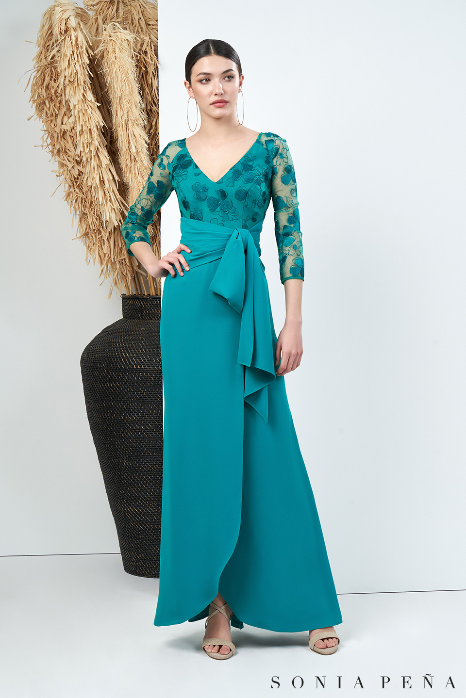 Vestido largo Sonia Peña verde
