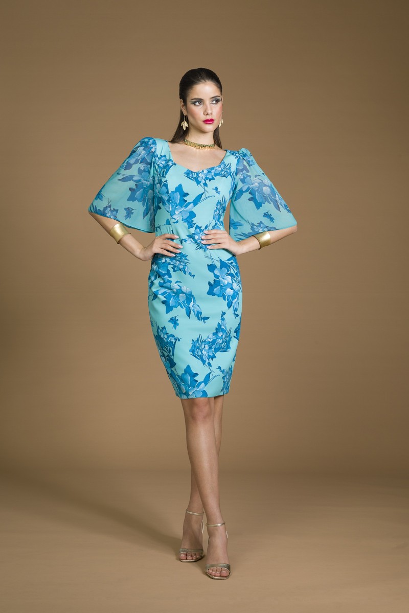 Vestido corto Olimara azul mujer