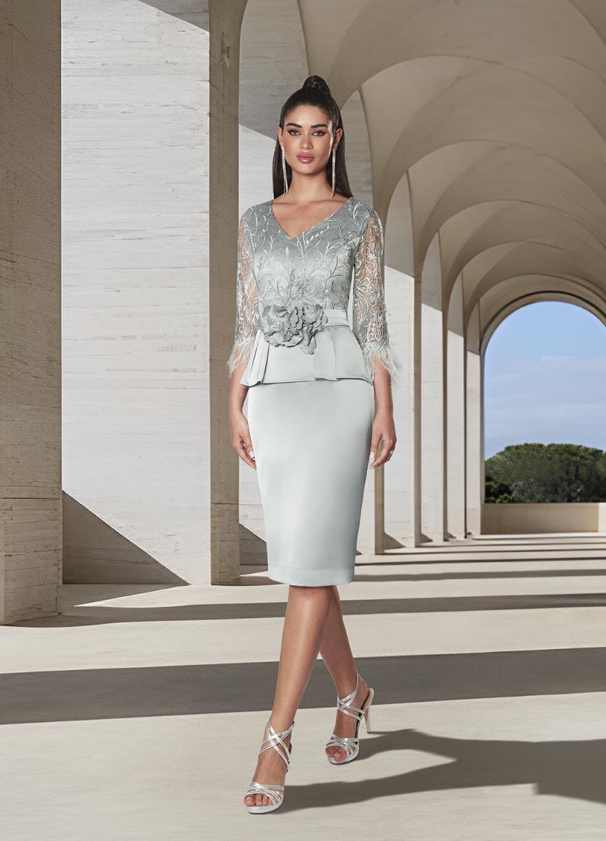Vestido corto Nati Jimenez plata