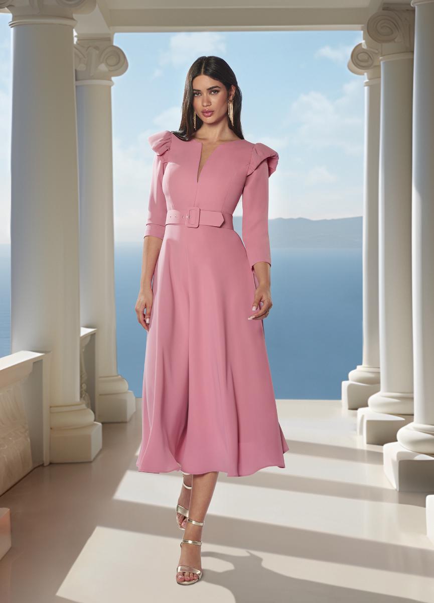 Vestido midi Nati Jimenez rosa