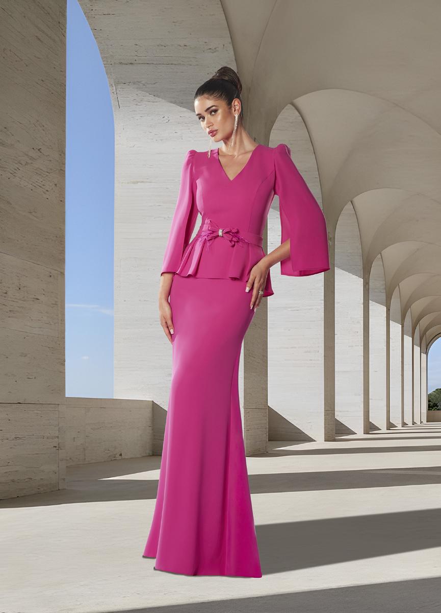 Vestido largo Nati Jimenez fucsia