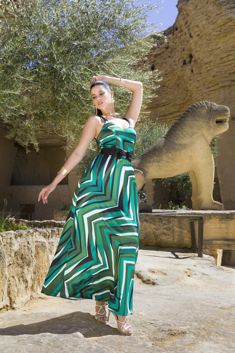 Vestido largo Olimara verde