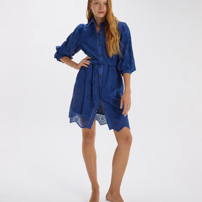 Vestido corto Andam azul