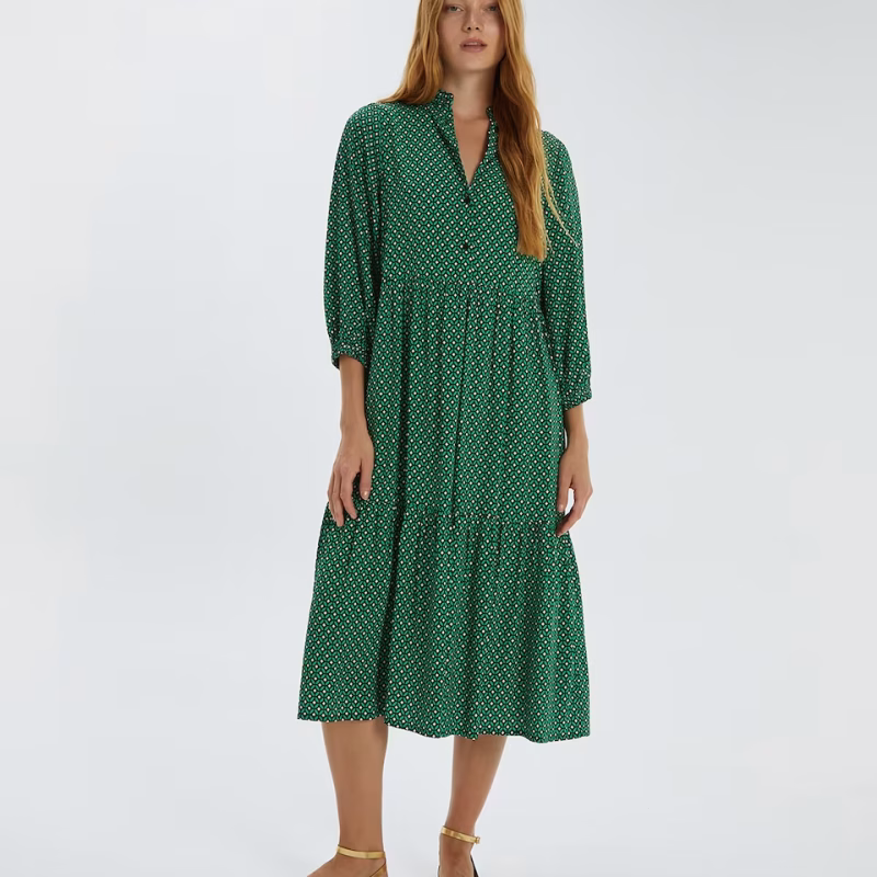 Vestido estampado Andam verde