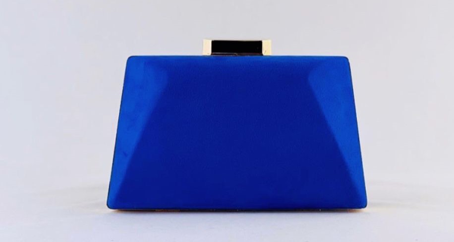 Bolso de fiesta trapecio azul