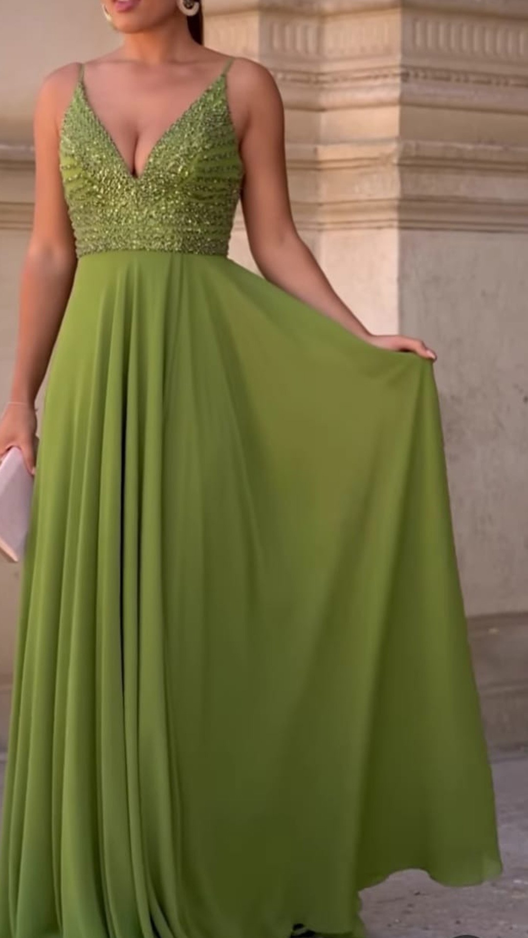 Vestido lentejuelas verde