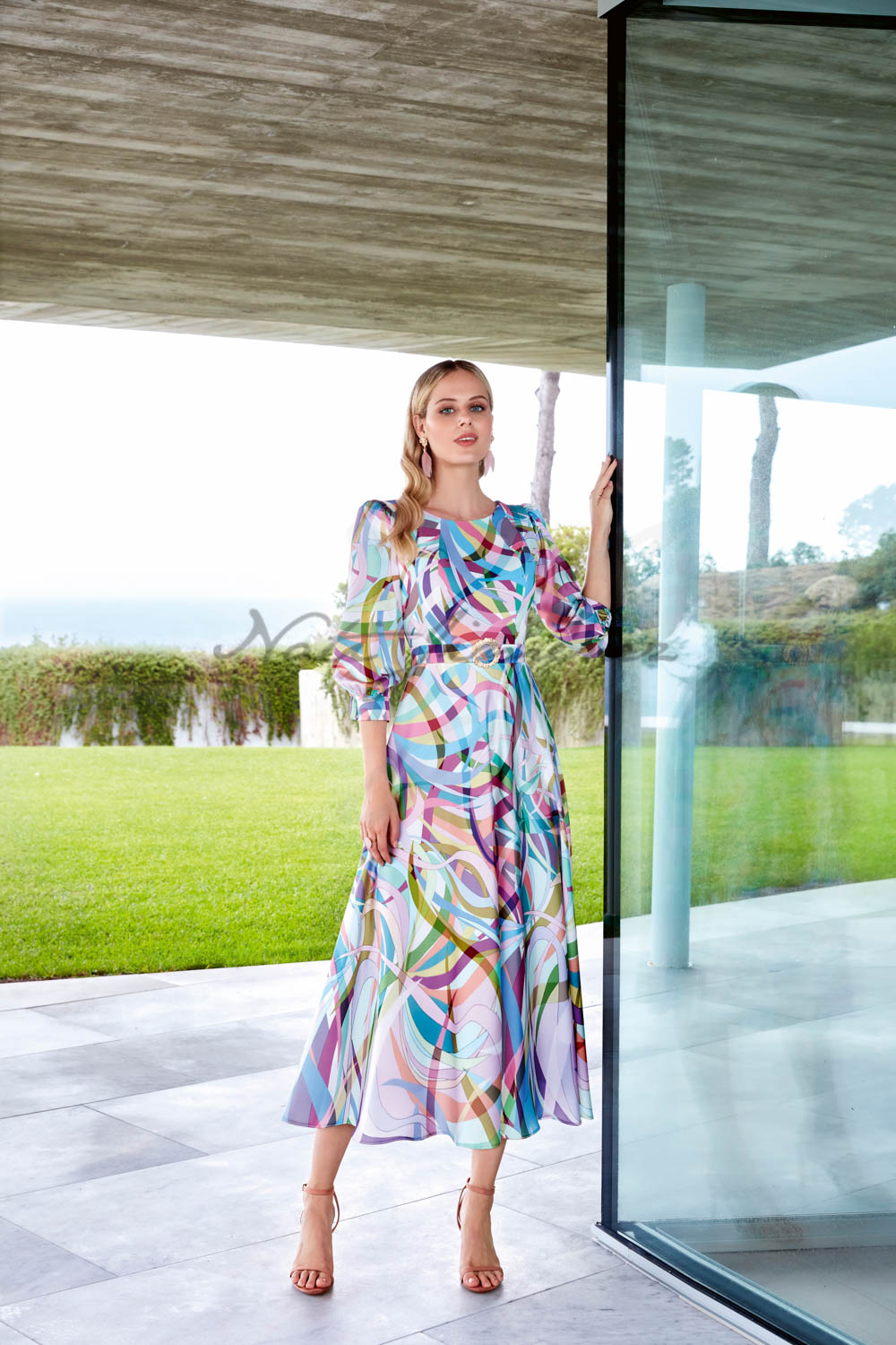 Vestido midi Nati Jiménez estampado