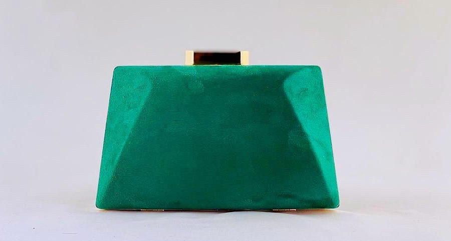 Bolso de fiesta trapecio verde