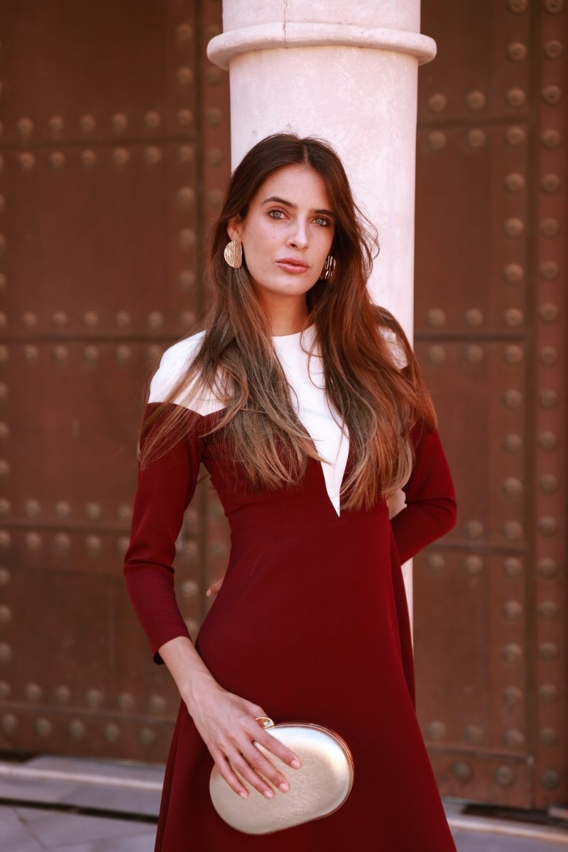 Vestido Olivia Cayro Woman burdeos