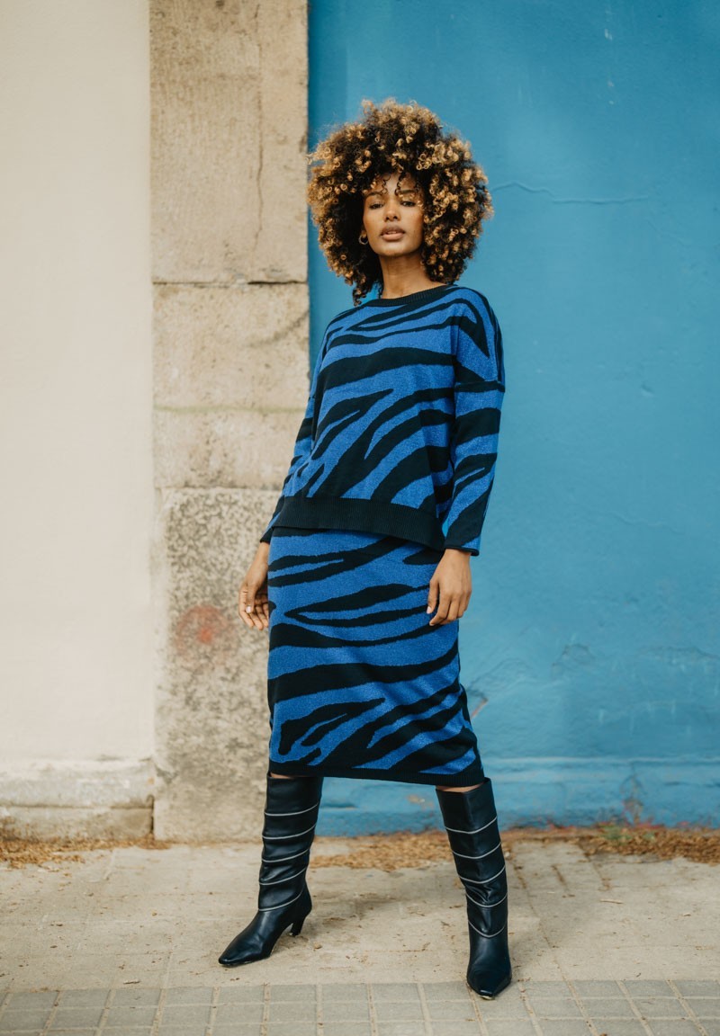 Falda Cebra Animosa azul