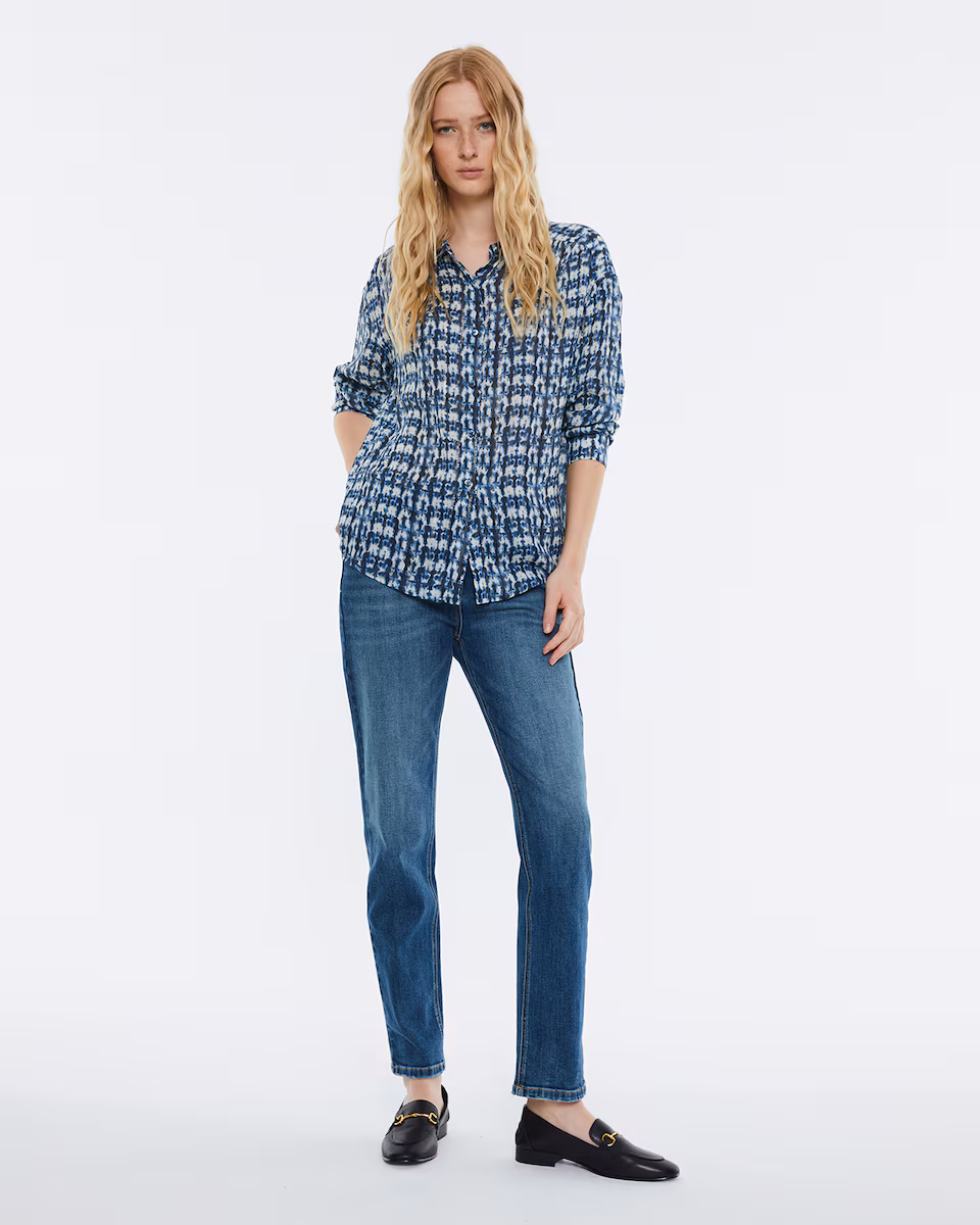 Camisa estampada Andam azul - Imagen 2