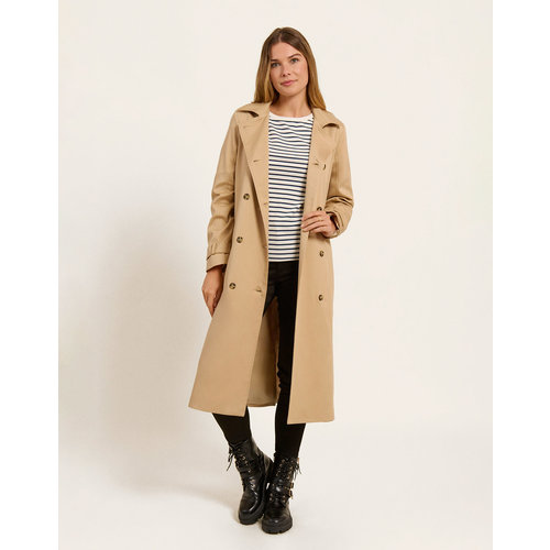 Gabardina larga NafNaf beige