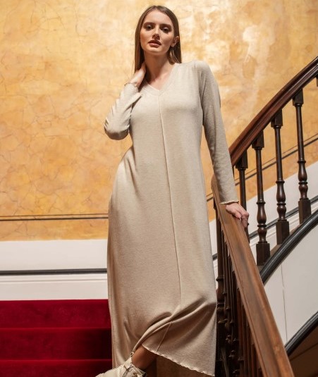 Vestido largo Scusi crudo