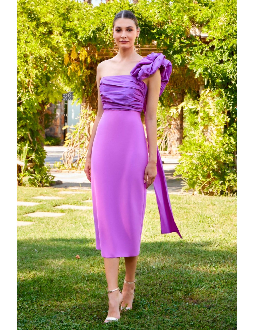 Vestido midi Herysa orquídea H5354