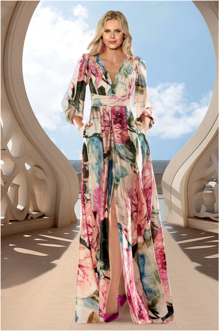 Vestido largo Nati Jiménez 712 estampado