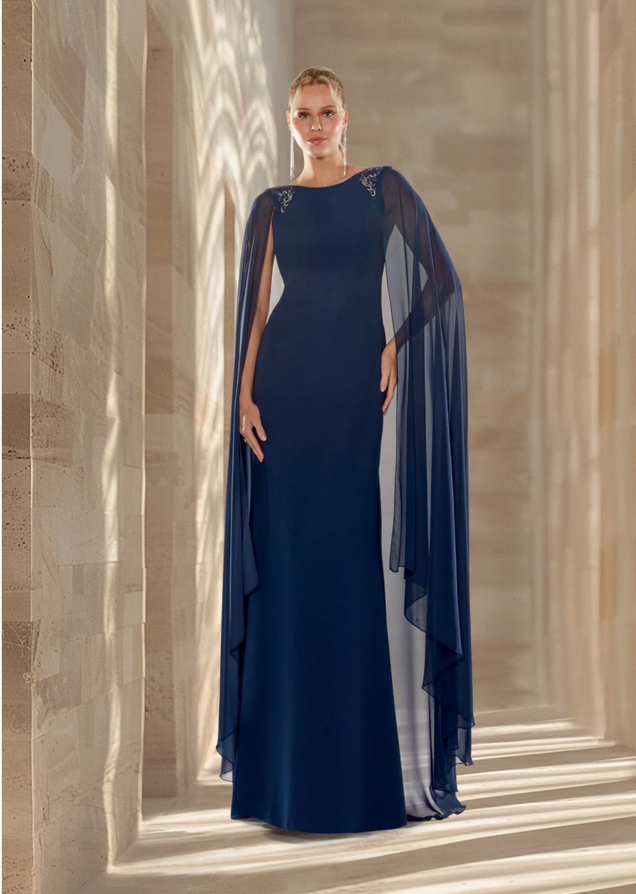 Vestido largo Nati Jiménez 707 marino