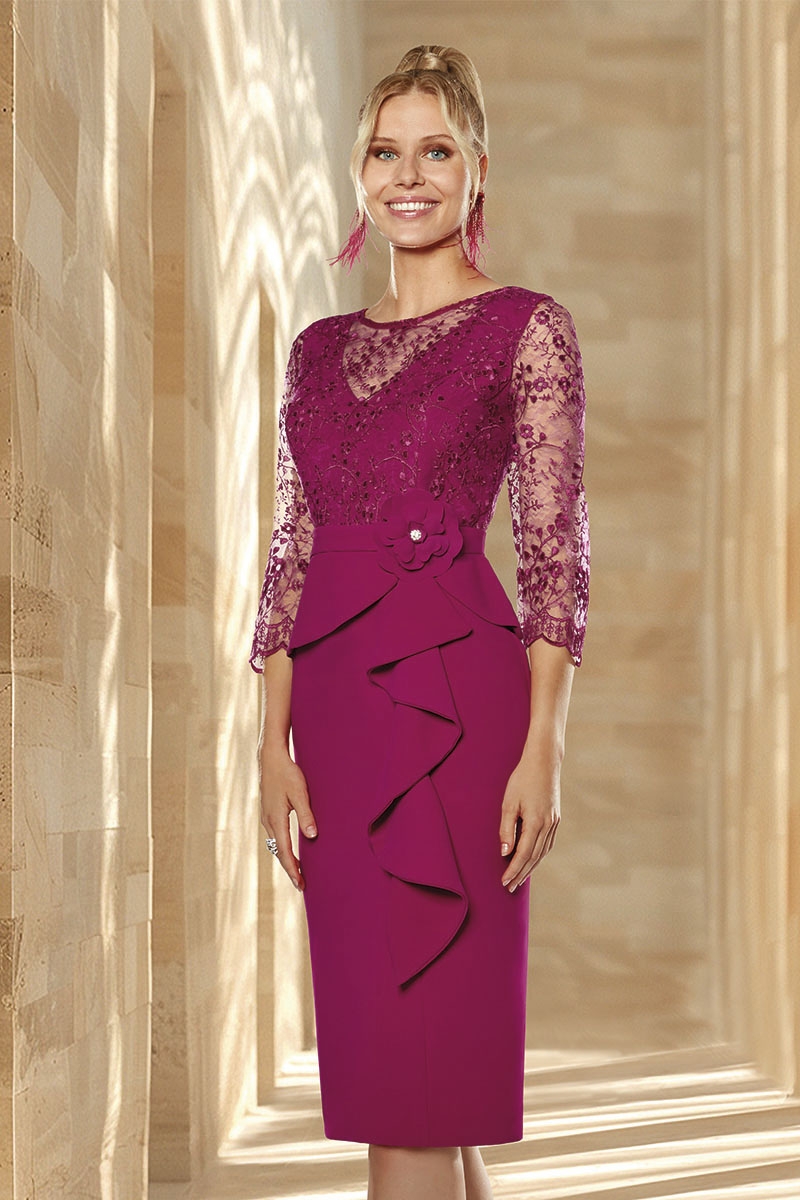 Vestido midi Nati Jiménez 723 magenta