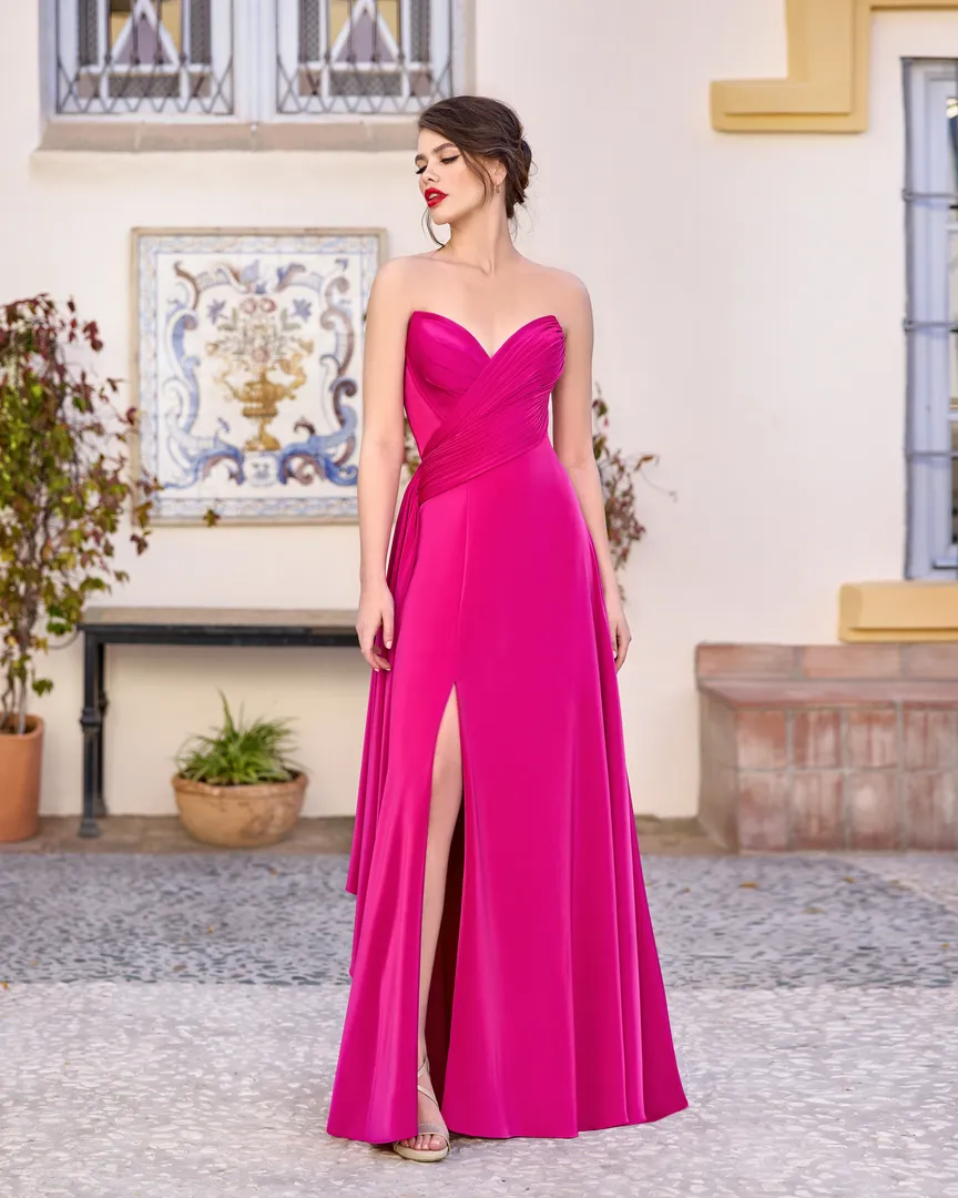 Vestido largo Sonia Peña buganvilla