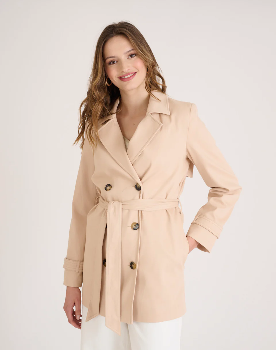 Gabardina corta NafNaf beige