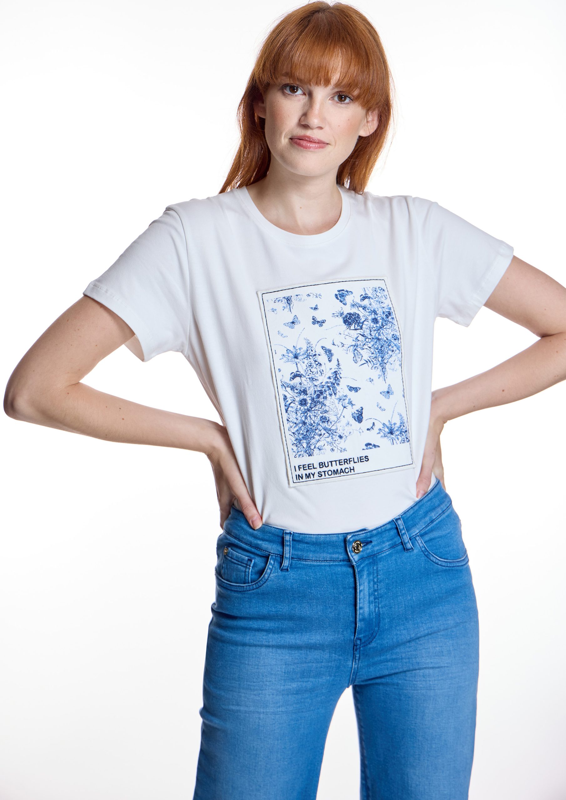 Camiseta flores Alba Conde blanca