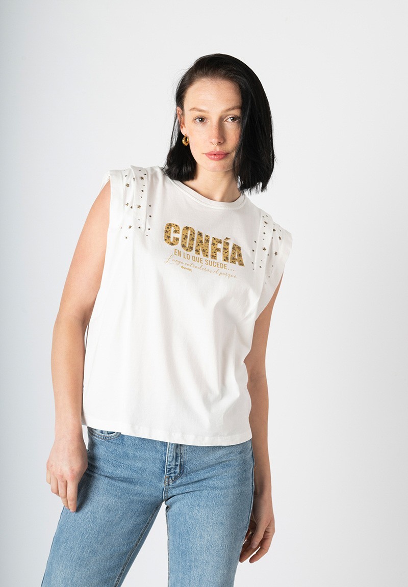 Camiseta Confía Animosa blanca