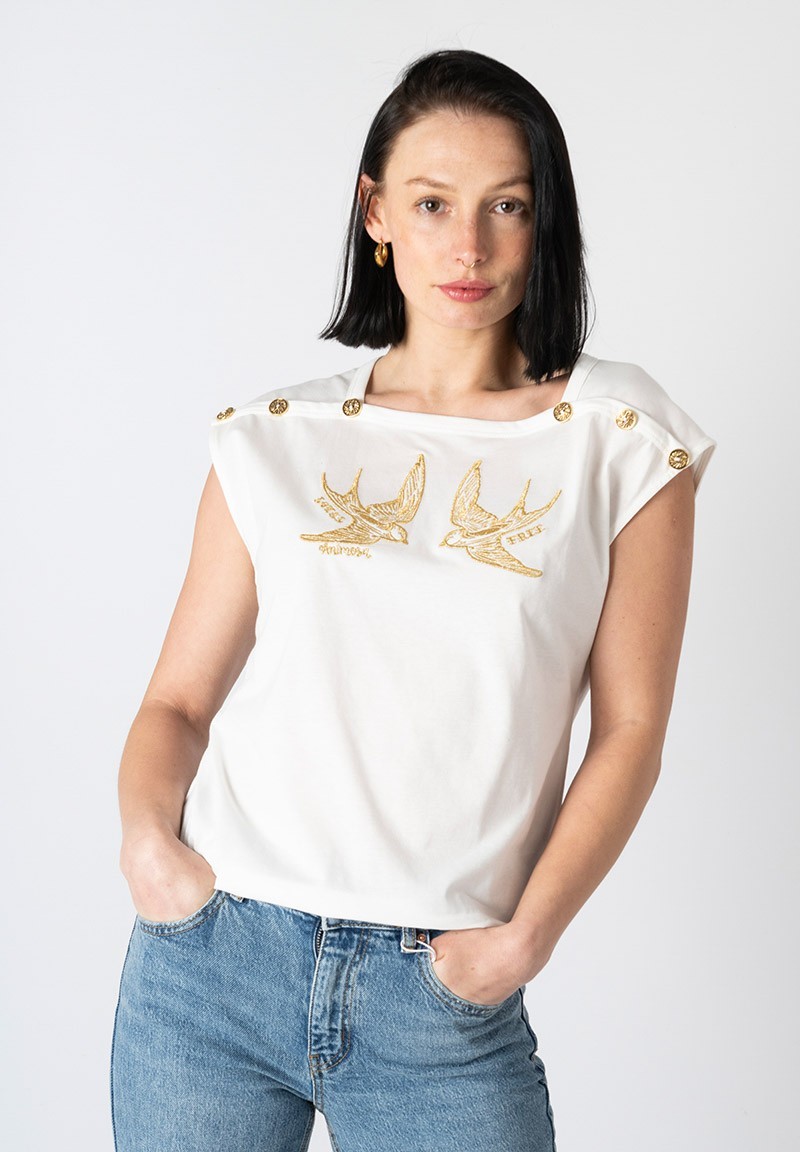 Camiseta Golondrinas Animosa blanca