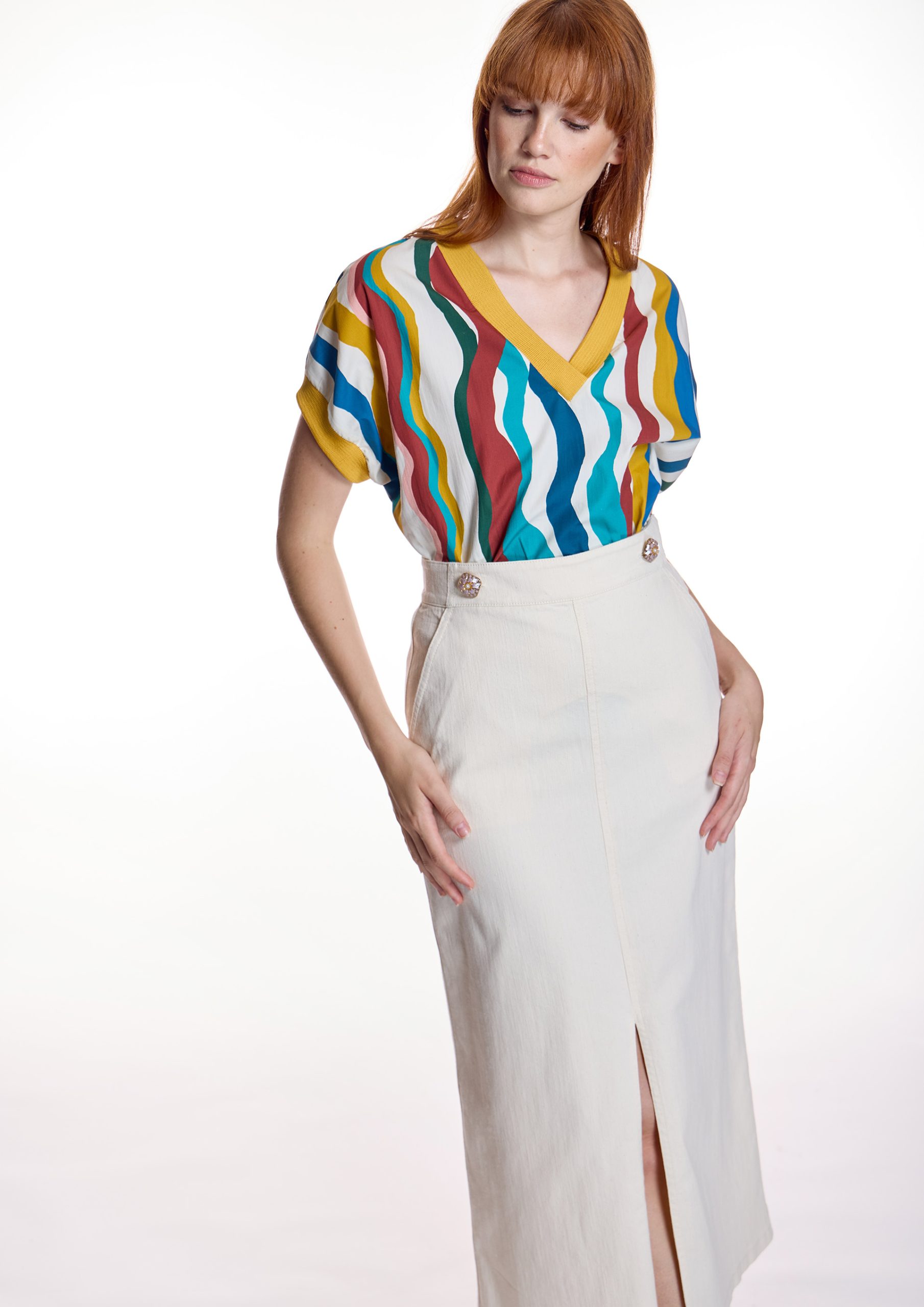 Falda vaquera Alba Conde cruda