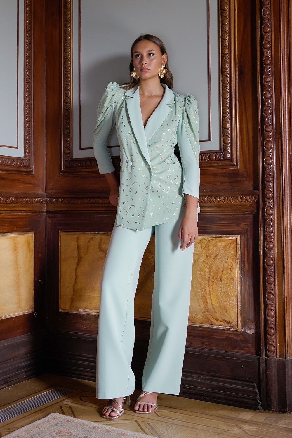 Conjunto Pajaros Anna Moon verde
