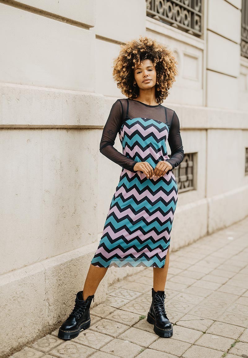 Vestido Zig Zag Animosa negro