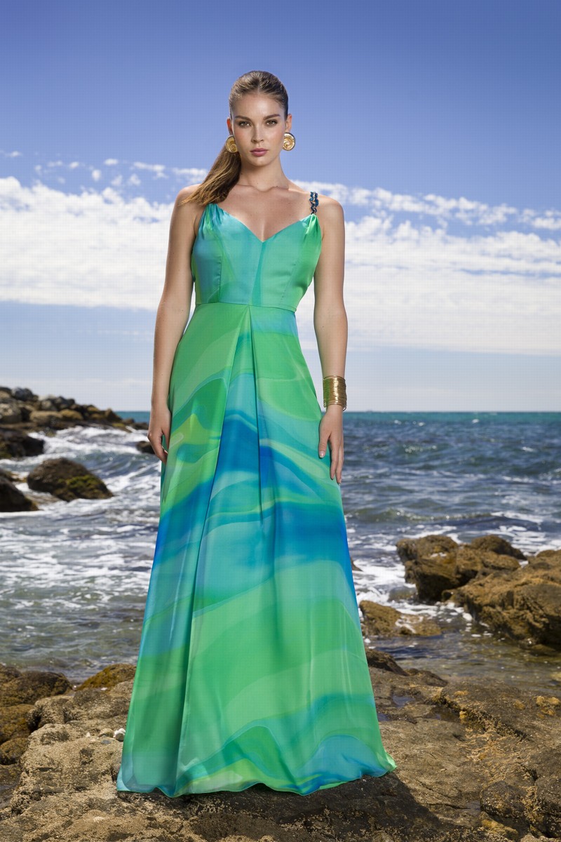 Vestido largo Olimara estampado