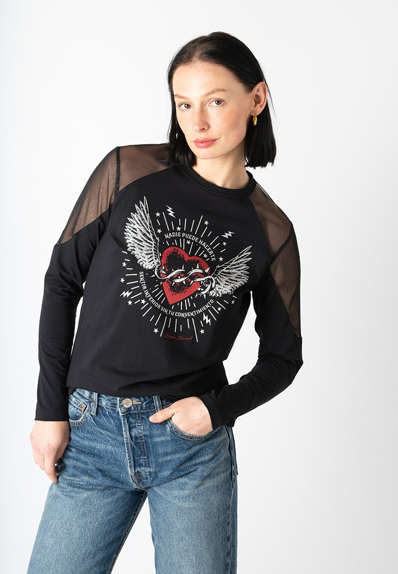 Camiseta Eleanor Roosevelt Consentimiento Animosa negra