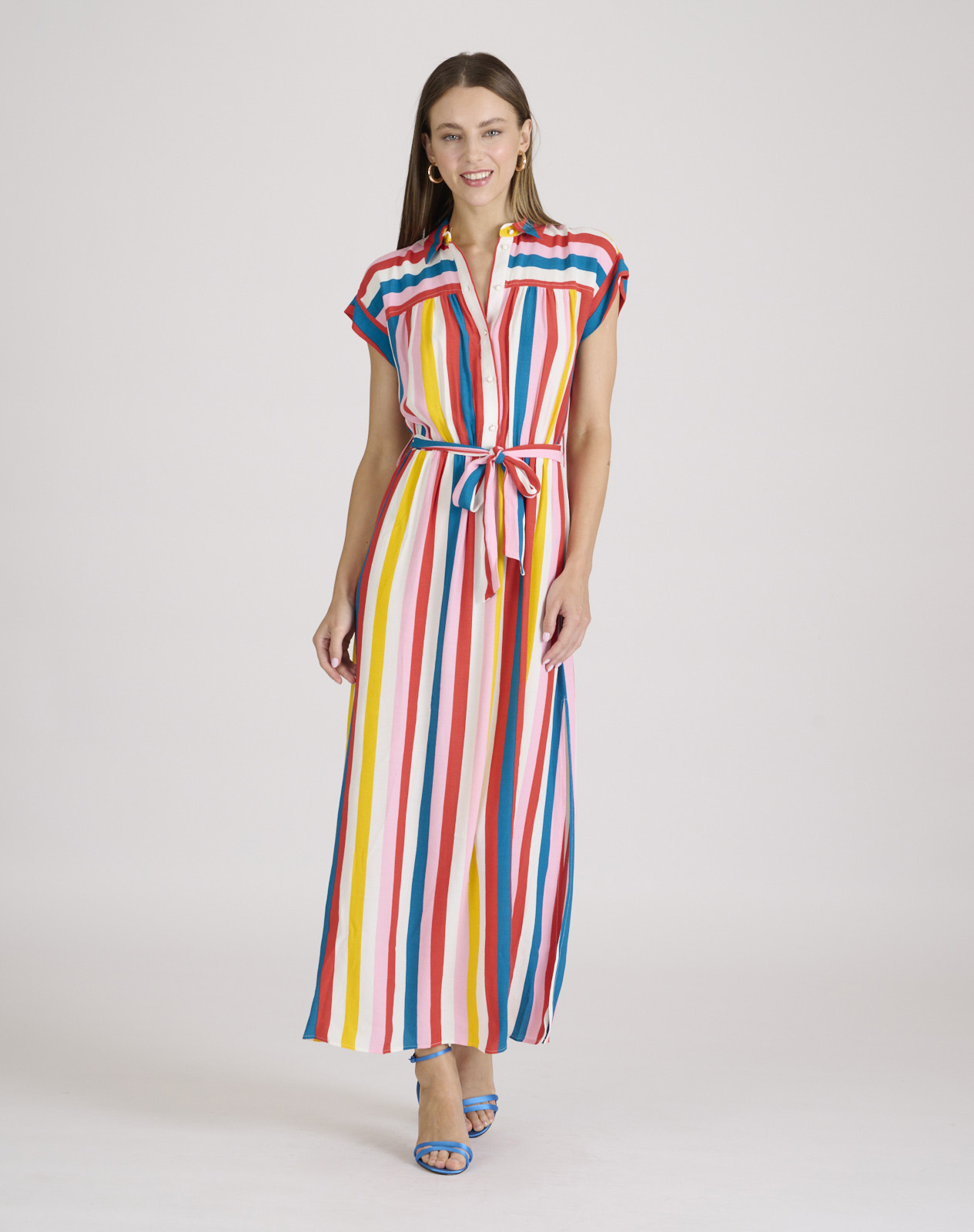 Vestido multirayas NafNaf rojo