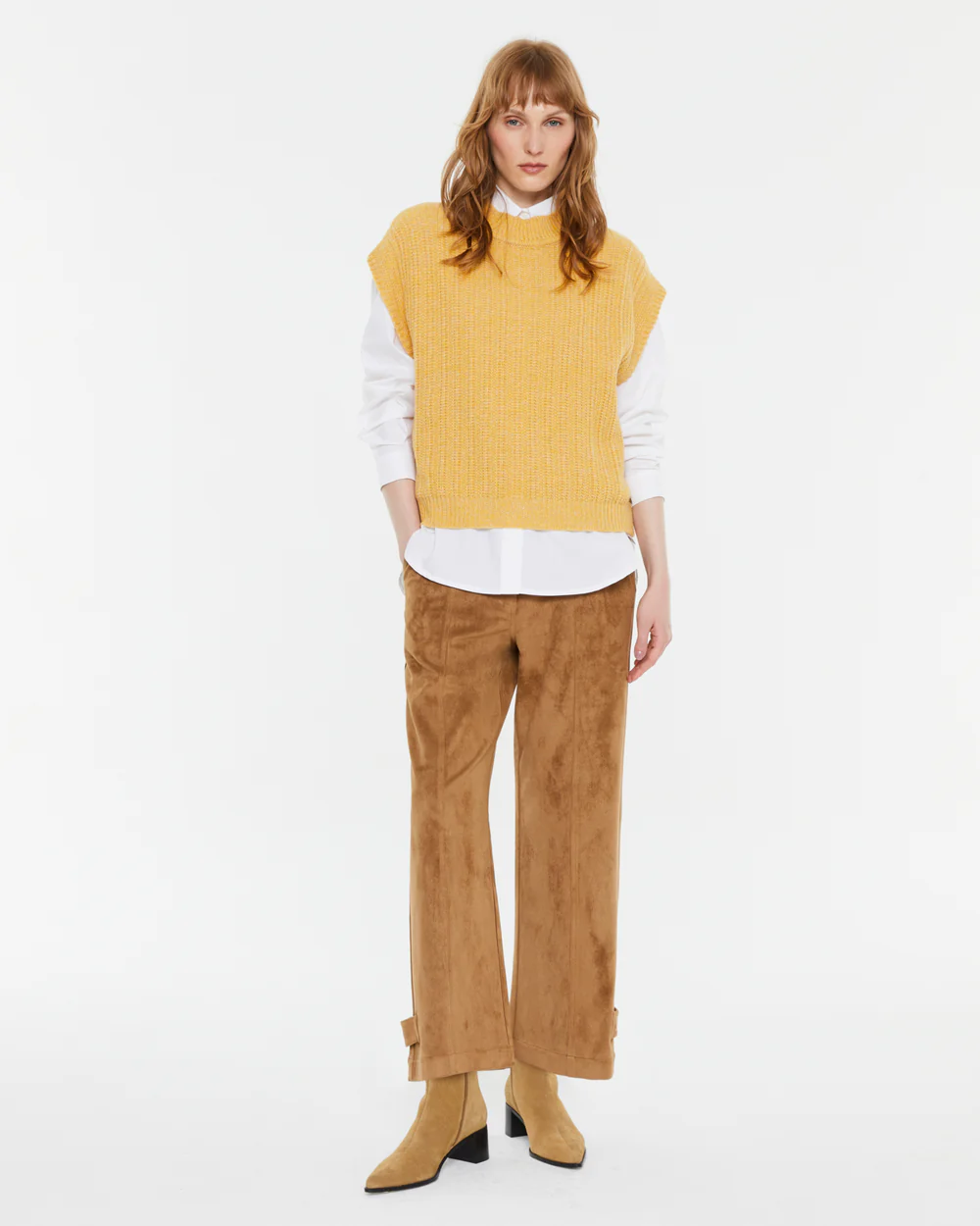 Chaleco de punto Andam amarillo