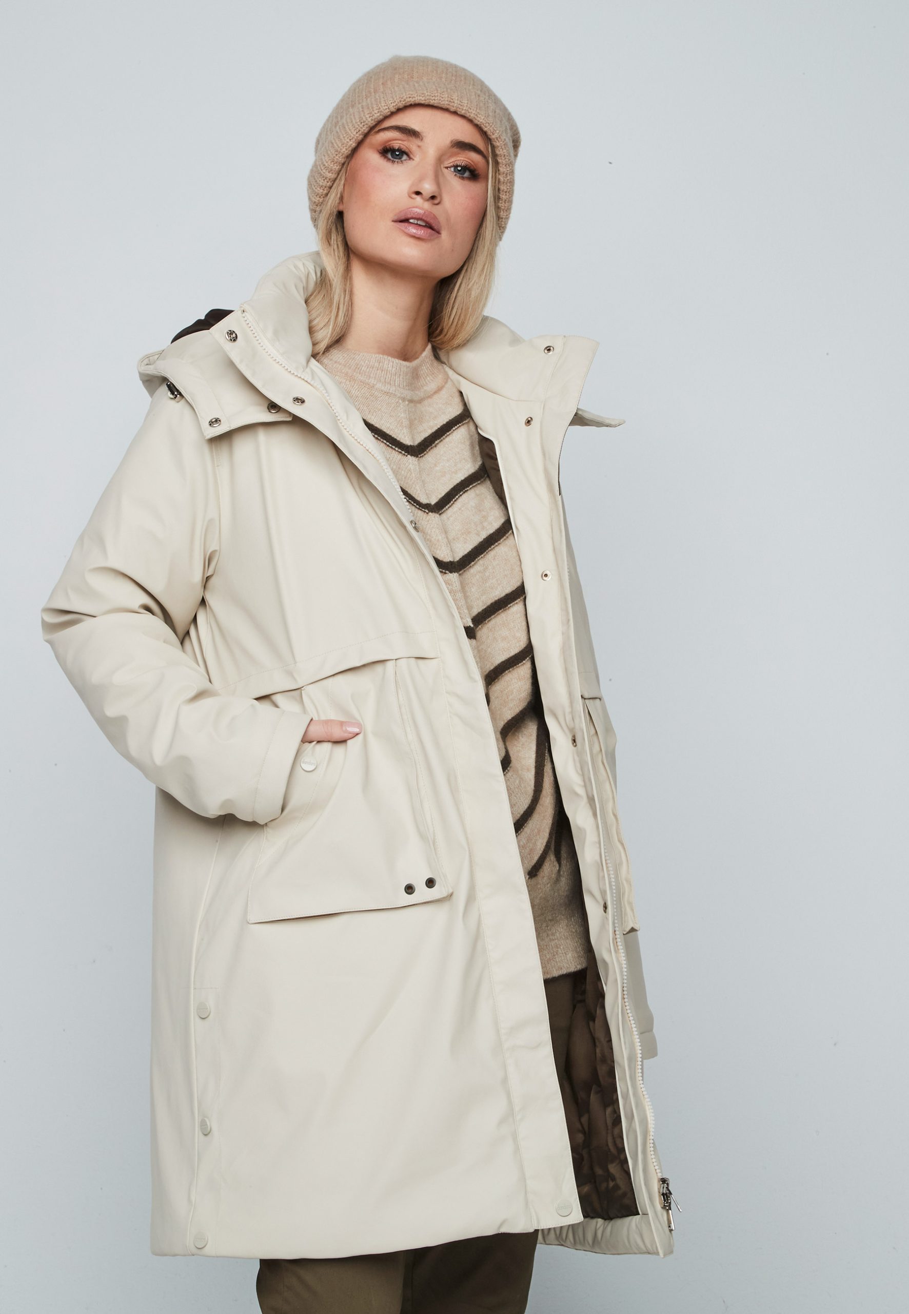 Parka midi Dandara crudo