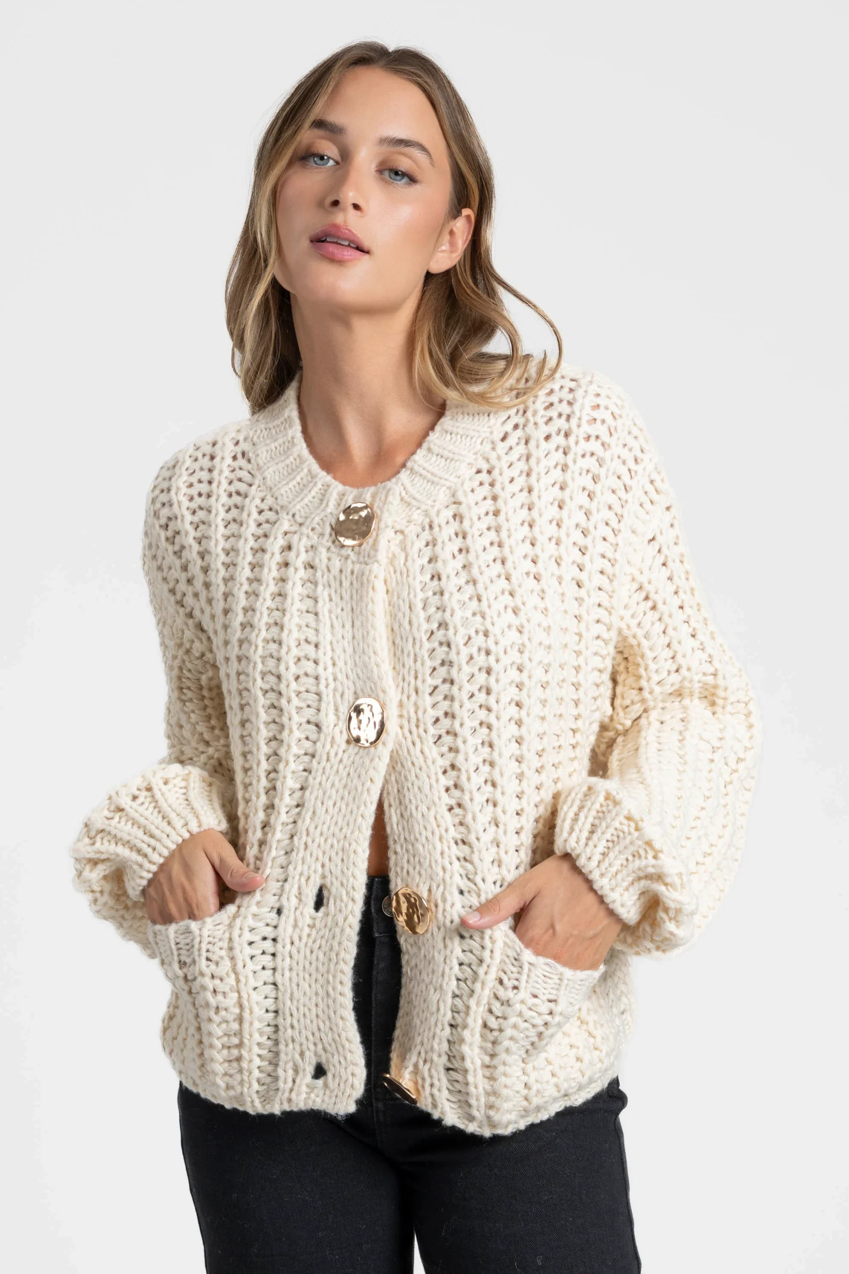 Chaqueta trenzado Armonías beige