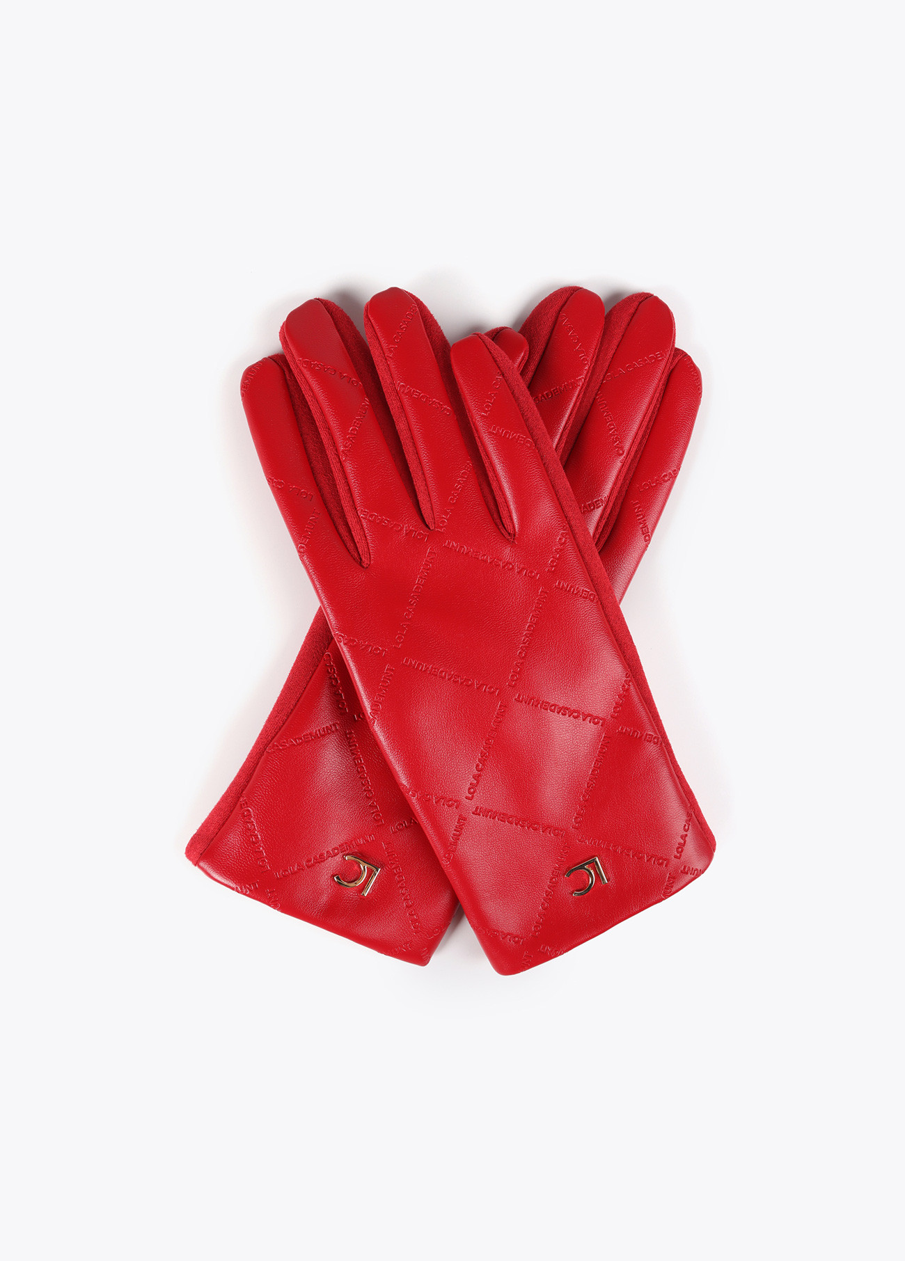 Guantes Logo Cruzado Lola Casademunt rojo