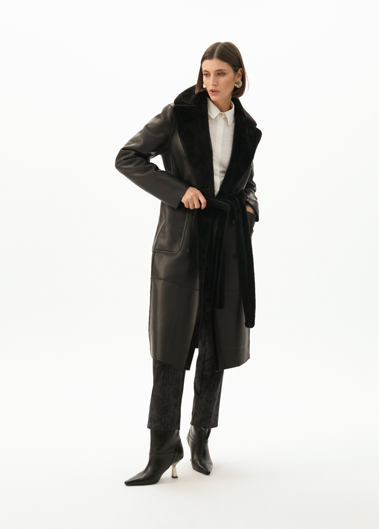 Abrigo reversible Lola Casademunt negro de mujer