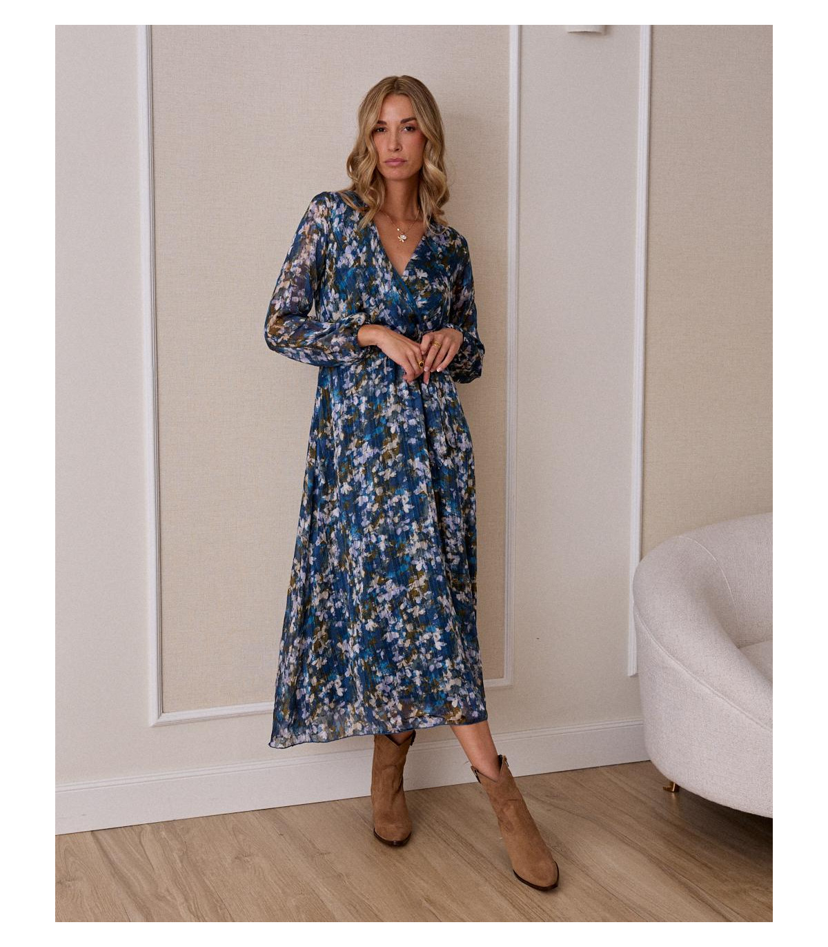 Vestido cruzado Anila Polin et moi azul