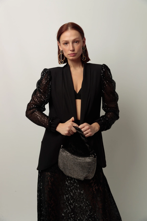 Blazer Mangas Lentejuelas Chill&Buy negro