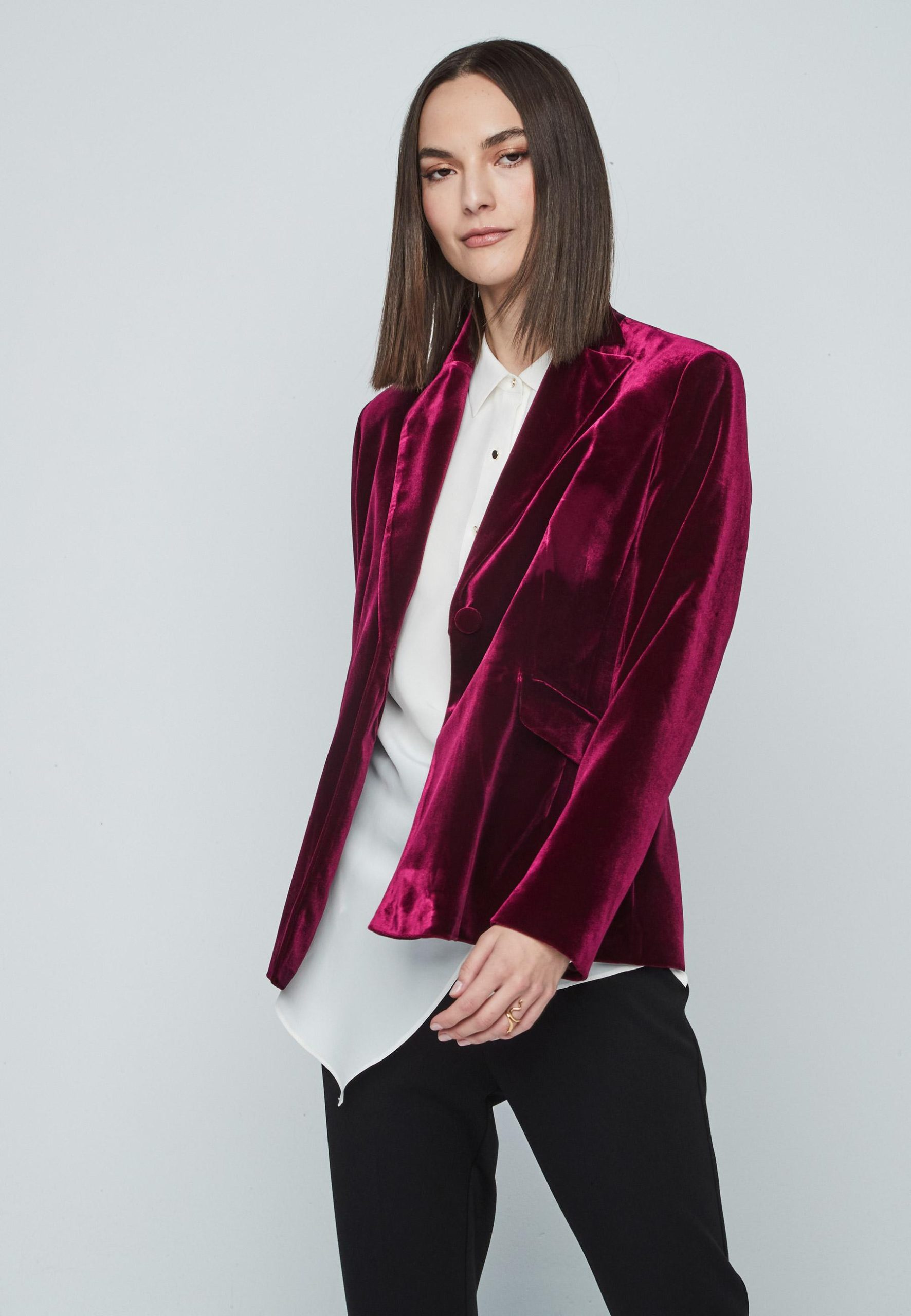 Blazer terciopelo Dandara granate