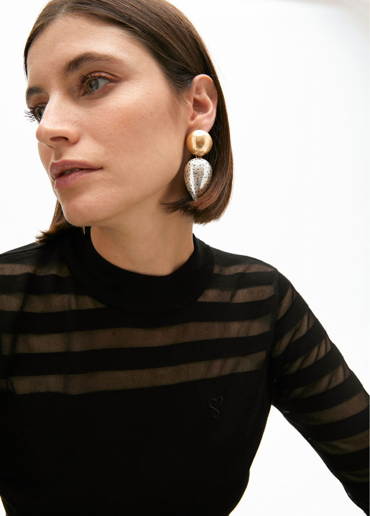 Pendientes lagrima bicolor combinados Lola Casademunt