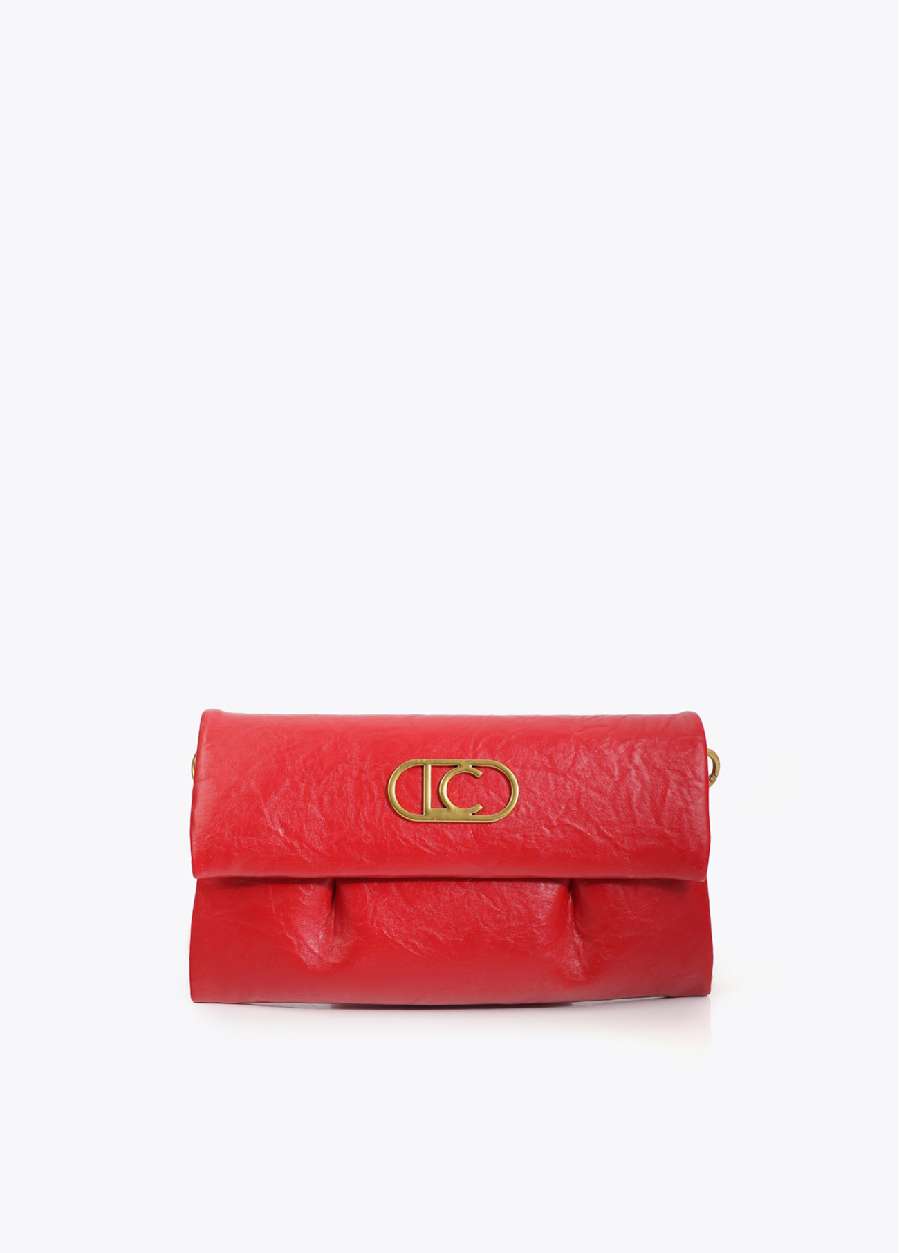 Bandolera de solapa con pliegues Lola Casademunt roja