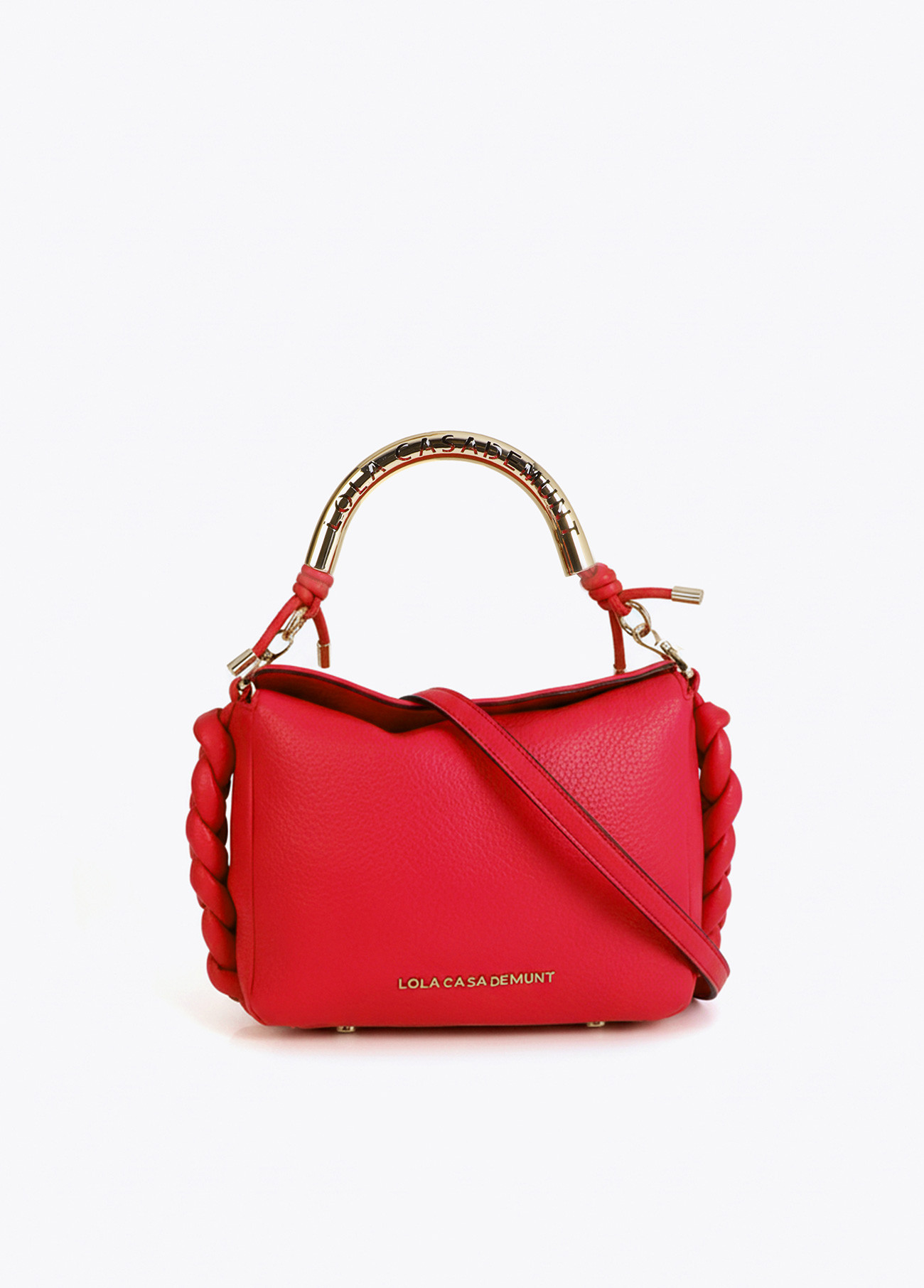 Bolso bandolera asa metálica troquelada Lola Casademunt Rojo