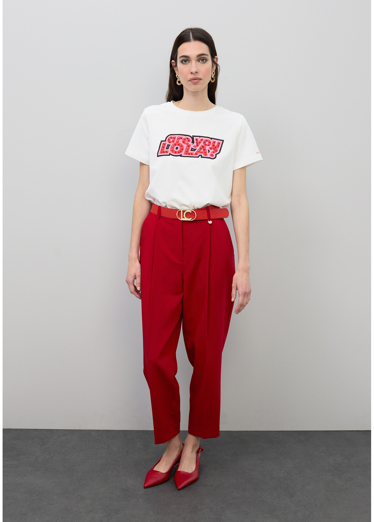 Pantalón con pliegues Lola Casademunt rojo