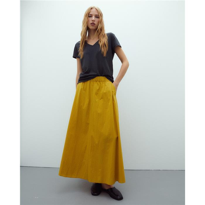 Falda midi Andam mostaza